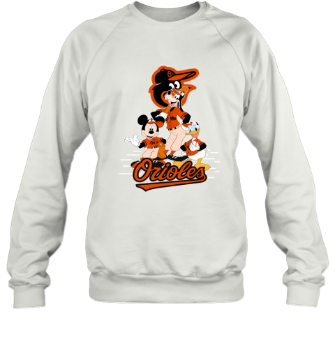 Baltimore Orioles Mickey Donald And Goofy Baseball Sweatshirt