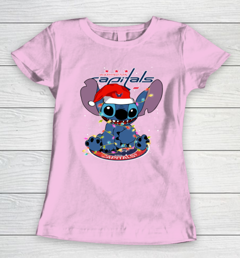 Washington Capitals NHL Hockey noel stitch Christmas Women's T-Shirt 6