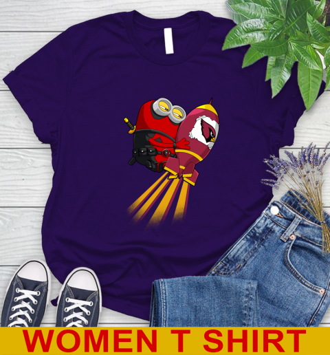 NFL Football Arizona Cardinals Deadpool Minion Marvel Shirt Women's T-Shirt 4