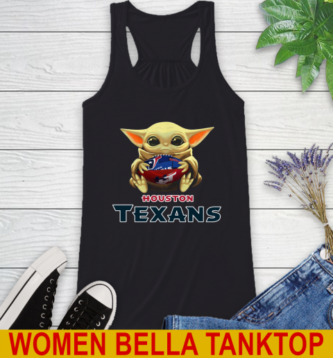 NFL Football Houston Texans Baby Yoda Star Wars Shirt Racerback Tank - Image 3