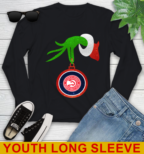 Atlanta Hawks Grinch Merry Christmas NBA Basketball Youth Long Sleeve 2