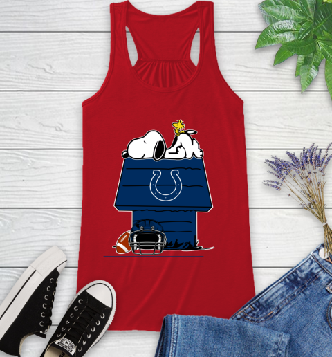 Indianapolis Colts NFL Football Snoopy Woodstock The Peanuts Movie Racerback Tank 6