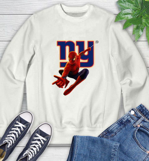 NFL Spider Man Avengers Endgame Football New York Giants Sweatshirt