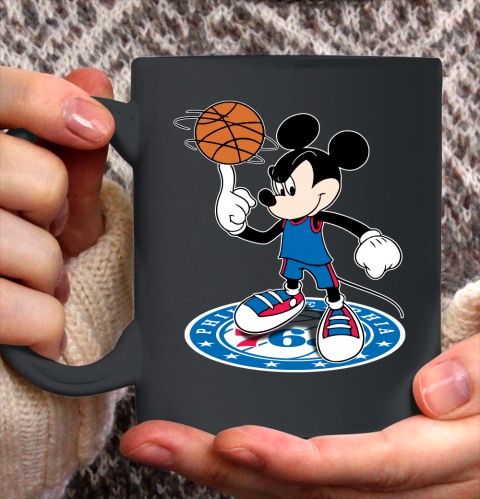 NBA Basketball Philadelphia 76ers Cheerful Mickey Disney Shirt Ceramic Mug 11oz
