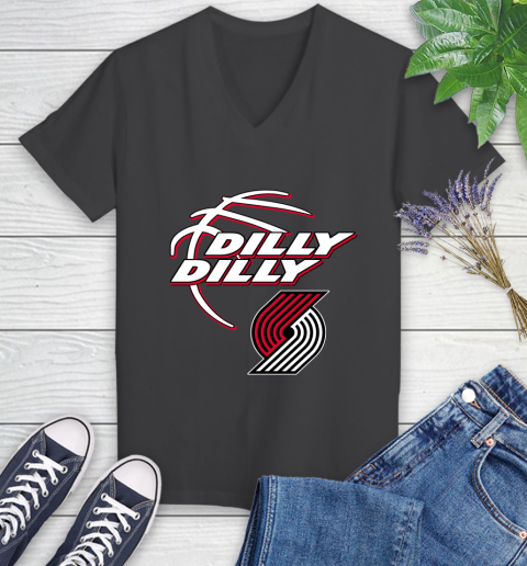 NBA Portland Trail Blazers Dilly Dilly Basketball Sports Women's V-Neck T-Shirt 8