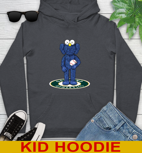 MLB Baseball Oakland Athletics Kaws Bff Blue Figure Shirt Youth Hoodie 9