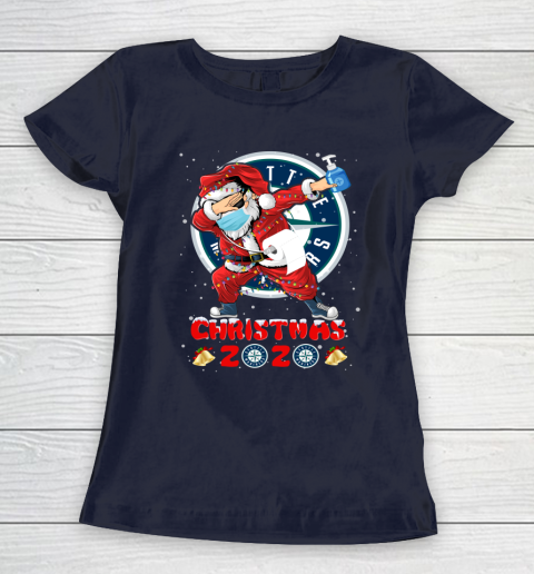 Seattle Mariners Funny Santa Claus Dabbing Christmas 2020 MLB Women's T-Shirt 2