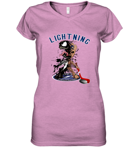 NHL Tampa Bay Lightning Hockey Venom Groot Guardians Of The Galaxy tX53pYqwjVC women v neck t shirt 39 95 151514 front heather radiant orchid