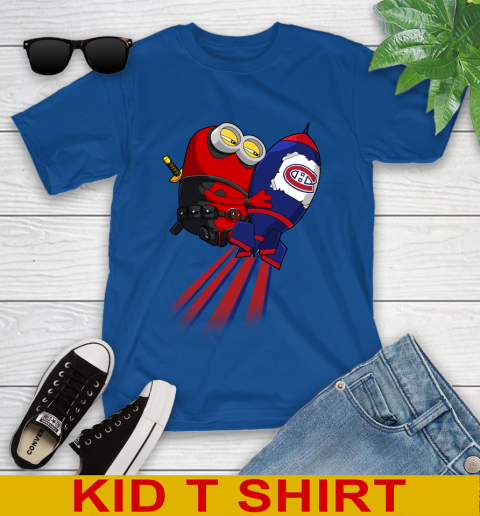 NHL Hockey Montreal Canadiens Deadpool Minion Marvel Shirt Youth T-Shirt 10