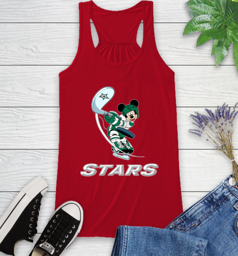 NHL Hockey Dallas Stars Cheerful Mickey Mouse Shirt Racerback Tank 6