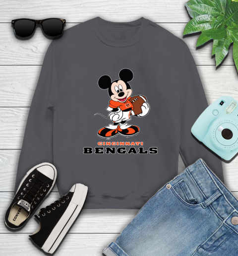 NFL Football Cincinnati Bengals Cheerful Mickey Mouse Shirt Sweatshirt 6