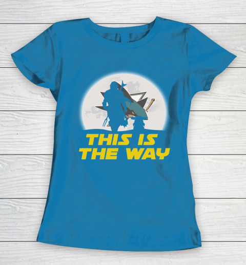 San Jose Sharks NHL Ice Hockey Star Wars Yoda And Mandalorian This Is The Way Women's T-Shirt 6
