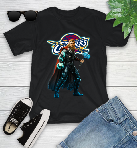 NBA Thor Avengers Endgame Basketball Cleveland Cavaliers Youth T-Shirt 2