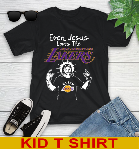 Los Angeles Lakers NBA Basketball Even Jesus Loves The Lakers Shirt Youth T-Shirt