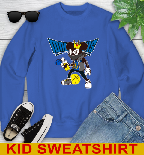 Dallas Mavericks NBA Basketball Mickey Peace Sign Sports Youth Sweatshirt 7