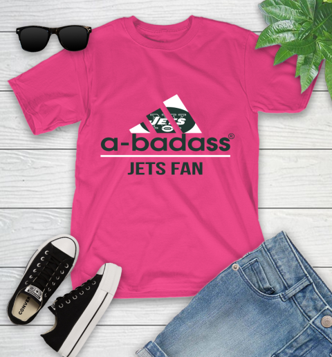 New York Jets NFL Football A Badass Adidas Adoring Fan Sports Youth T-Shirt 11