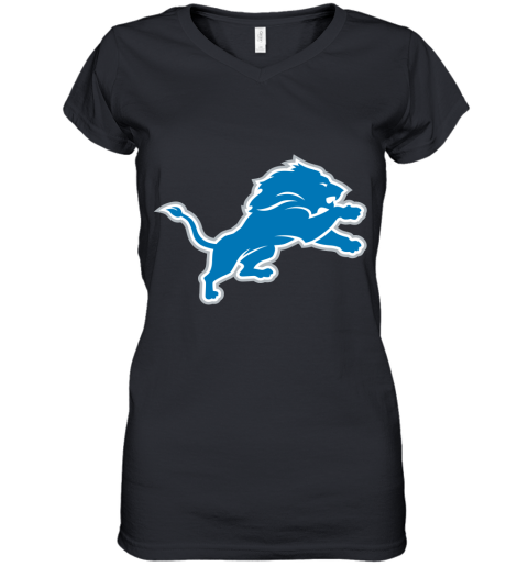 Detroit Lions NFL Pro Line by Fanatics Branded Blue Vintage Victory Women's V-Neck T-Shirt