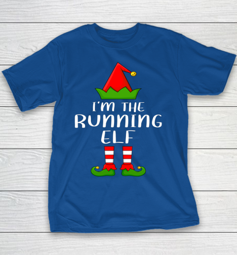 Funny Family Christmas Shirts I'm The Running Elf Christmas Youth T-Shirt 4