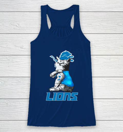 NFL Football My Cat Loves Detroit Lions Racerback Tank 6