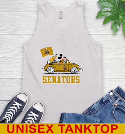 NHL Hockey Ottawa Senators Pluto Mickey Driving Disney Shirt Tank Top