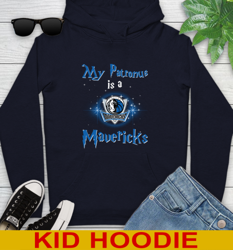 NBA Basketball Harry Potter My Patronus Is A Dallas Mavericks Youth Hoodie 3