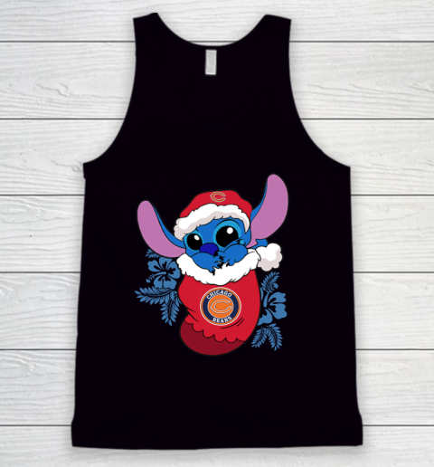 Chicago Bears Christmas Stitch In The Sock Funny Disney NFL Tank Top