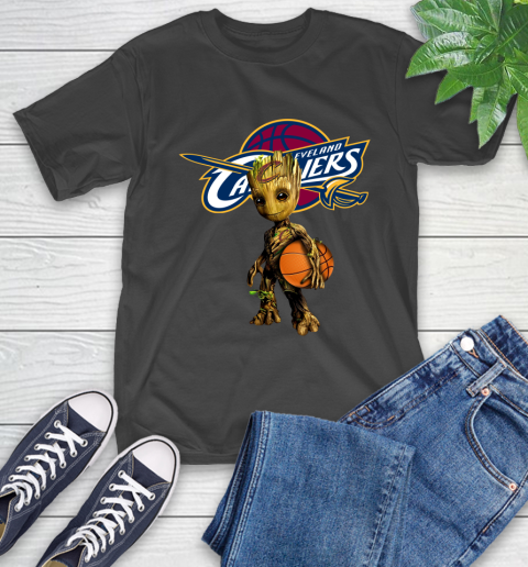 Cleveland Cavaliers NBA Basketball Groot Marvel Guardians Of The Galaxy T-Shirt 2