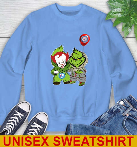 Philadelphia 76ers Baby Pennywise Grinch Christmas NBA Basketball Sweatshirt 11