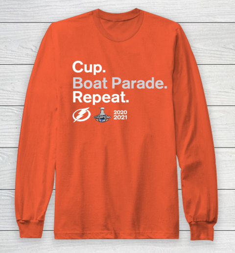 Cup Boat Parade Repeat Tampa bay Lightnings Stanley Hockey 2021 Long Sleeve T-Shirt 3