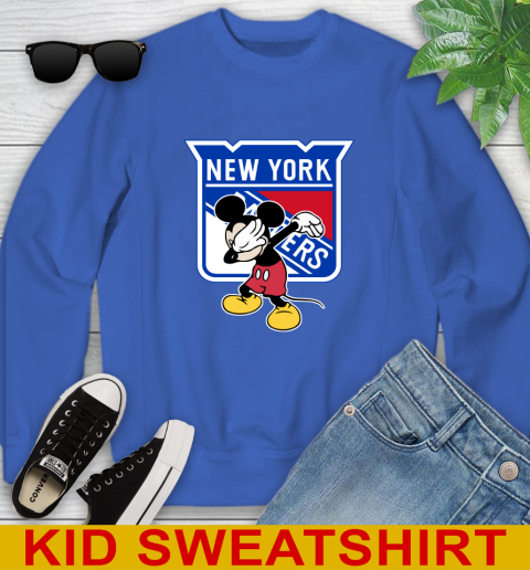 New York Rangers NHL Hockey Dabbing Mickey Disney Sports Youth Sweatshirt 7