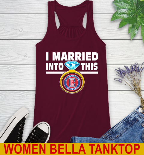 LA Clippers NBA Basketball I Married Into This My Team Sports Racerback Tank 2