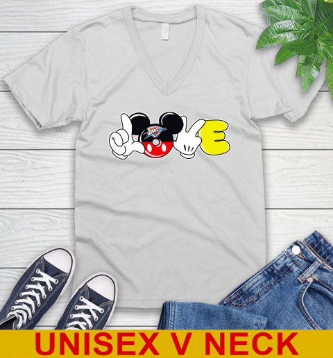 Oklahoma City Thunder NBA Basketball Love Mickey Disney Sports V-Neck T-Shirt