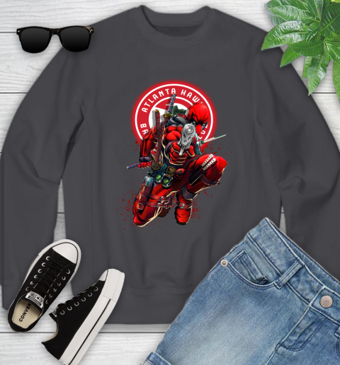NBA Deadpool Marvel Comics Sports Basketball Atlanta Hawks Youth Sweatshirt 6