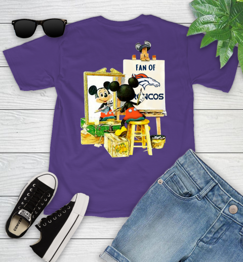 NFL Football Denver Broncos Mickey Drawing Shirt 96