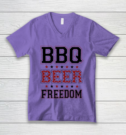 BBQ Beer Freedom Trump Fan V-Neck T-Shirt 9