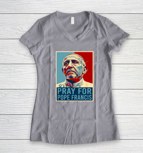 Pray For Pope Francis Women's V-Neck T-Shirt 2