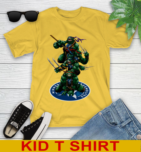 NBA Basketball Minnesota Timberwolves Teenage Mutant Ninja Turtles Shirt Youth T-Shirt 8