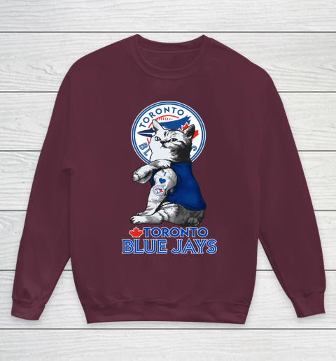 MLB Baseball My Cat Loves Toronto Blue Jays Youth Sweatshirt 4