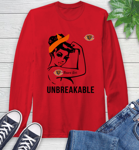 NFL Chicago Bears Girl Unbreakable Football Sports Long Sleeve T-Shirt 9