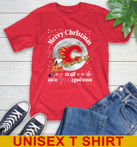 Calgary Flames Merry Christmas To All And To Flames A Good Season NHL Hockey Sports T-Shirt 12