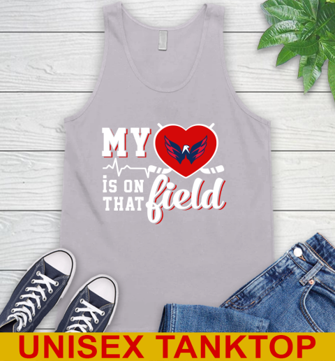 NHL My Heart Is On That Field Hockey Sports Washington Capitals Tank Top 3