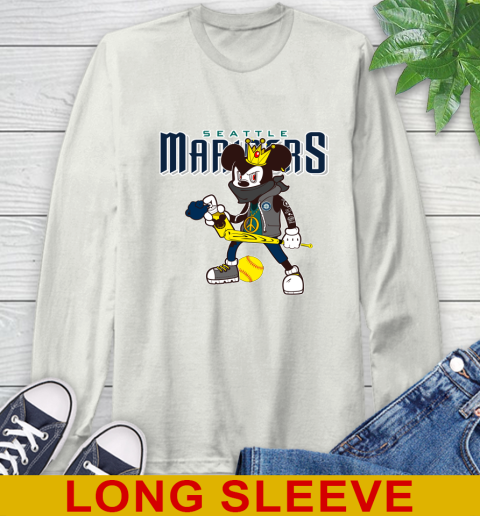 Seattle Mariners MLB Baseball Mickey Peace Sign Sports Long Sleeve T-Shirt 12