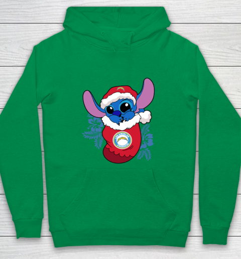 Los Angeles Chargers Christmas Stitch In The Sock Funny Disney NFL Youth Hoodie 6
