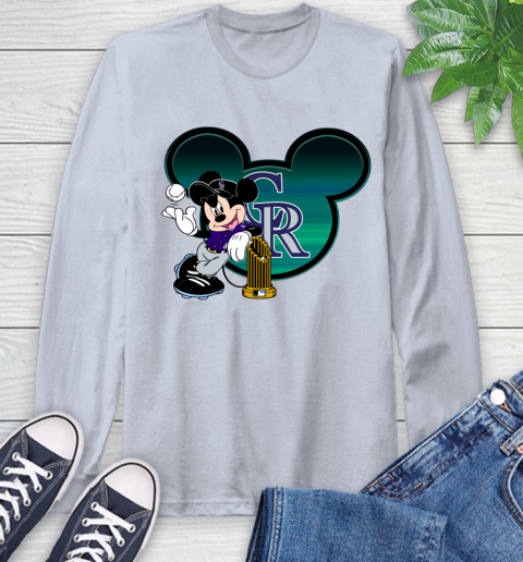 MLB Colorado Rockies The Commissioner's Trophy Mickey Mouse Disney Long Sleeve T-Shirt 6
