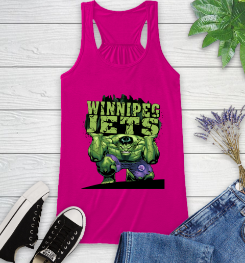 Winnipeg Jets NHL Hockey Incredible Hulk Marvel Avengers Sports Racerback Tank 8
