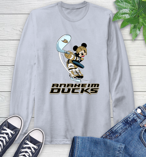 NHL Hockey Anaheim Ducks Cheerful Mickey Mouse Shirt Long Sleeve T-Shirt 6