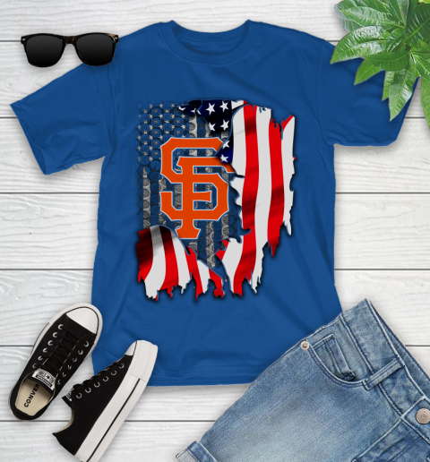 San Francisco Giants MLB Baseball American Flag Youth T-Shirt 12