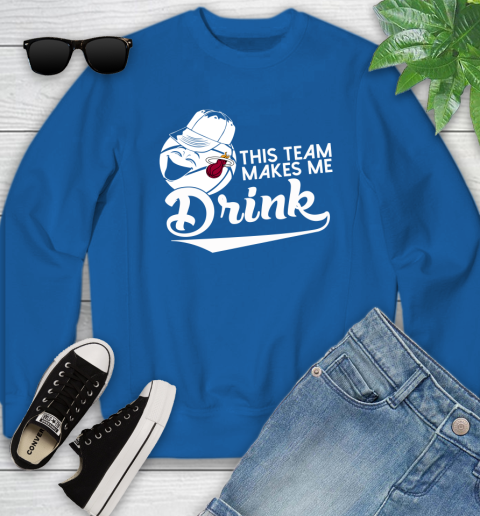 Miami Heat NBA Basketball This Team Makes Me Drink Adoring Fan Youth Sweatshirt 7
