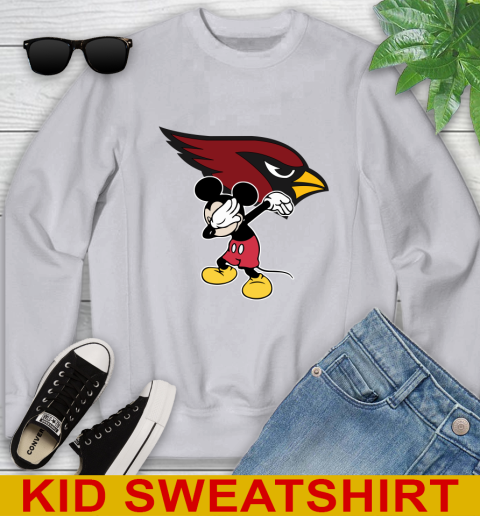 Arizona Cardinals NFL Football Dabbing Mickey Disney Sports Youth Sweatshirt 4