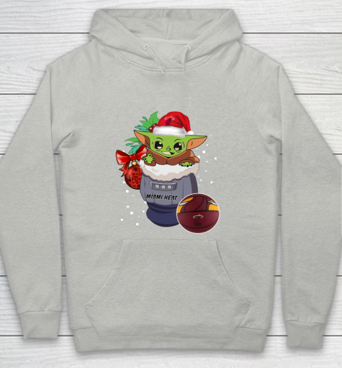 Miami Heat Christmas Baby Yoda Star Wars Funny Happy NBA Youth Hoodie 2